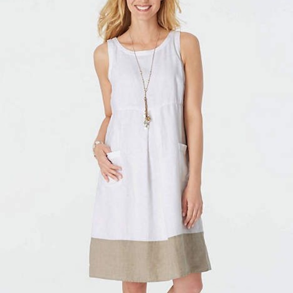 J. Jill - L - Very Pretty Linen Two-Pocket Dress - Picture 1 of 8